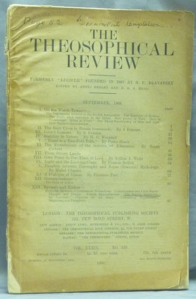 Item #58924 The Theosophical Review September 1906, Vol XXXIX. No 229. Florence - contributor...