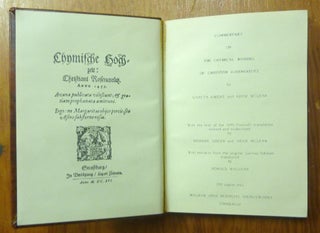 Commentary on the Chymical [ Chemical ] Wedding. With text of the 1690 Foxcroft translation revised and modified by Deidre Green and Adam McLean, With Extracts from the Original German Edition; ( Magnum Opus Hermetic Sourceworks series )