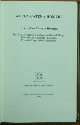Aurea Catena Homeri. The Golden Chain of Homerus.
