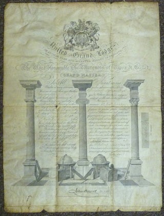 Item #59522 A Masonic Certificate, attesting that George Gard Pye was accepted into the Third...