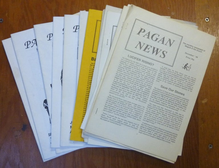 Item #59545 Pagan News. The Monthly Newspaper of Magick & The Occult. 18 issues, from Dec. 1988 to issue No. 36 (no month given), 1992. Phil HINE, Steve Wilson Michael Howard, Stephen Mace, contributors, contributor.