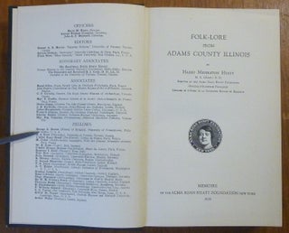 Folk-Lore From Adams County, Illinois; Memoirs of the Alma Egan Hyatt Foundation, New York