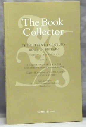 Item #60024 The Book Collector. Volume 56. No. 2. Summer 2007. Nicolas Barker BARKER, contributor...
