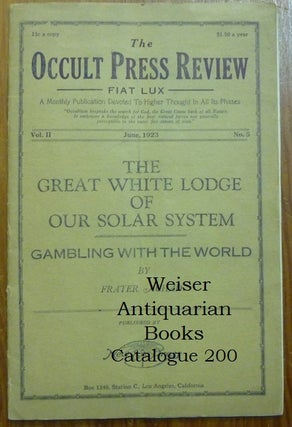 Item #60182 The Occult Press Review, Vol. II no. 5; Fiat Lux, A Monthly Publication Devoted to...