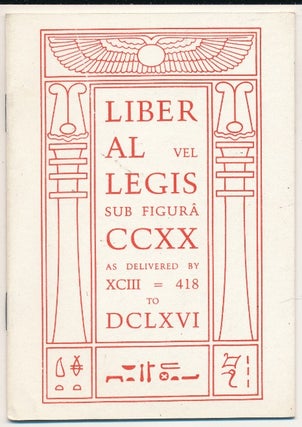 Item #60183 Liber AL vel Legis, sub figura CCXX [ The Book Of The Law ]. Aleister CROWLEY
