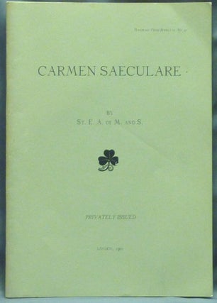 Item #60261 Carmen Saeculare; Mandrake Press booklets - no. 27. Aleister CROWLEY, St. E. A. of M....