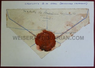 Item #60327 An envelope fragment with Crowley's name and temporary Tunisian address in his own...