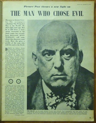 An article, 'The Man Who Chose Evil' by Jenny Nicholson, in "Picture Post Magazine," November 19, 1955.