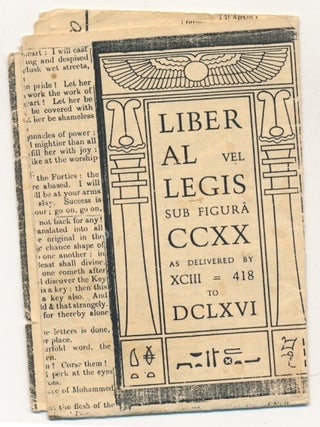 Item #60577 Liber AL vel Legis, Sub Figura CCXX as Delivered by XCIII = 418 to DCLXVI. Aleister...