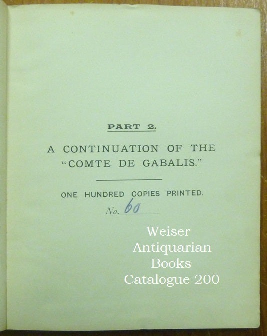 Gabalis Ancient Ruler Comte de Gabalis in 3 parts Part 1 : The Count of Gabalis; or the ...