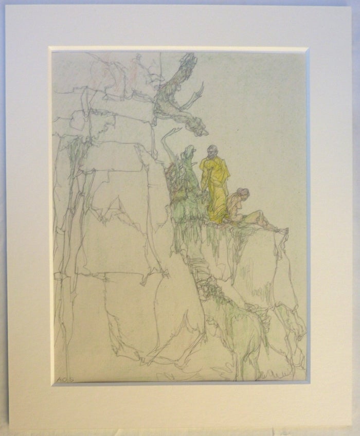 Item #60876 An original sketch, pencil with light crayon shading, from the "Valley of Fear" series. Signed by Spare with his initials (1924). Austin Osman SPARE.