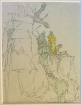 An original sketch, pencil with light crayon shading, from the "Valley of Fear" series. Signed by Spare with his initials (1924).