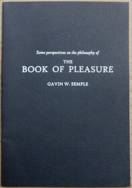 Item #61083 Who Ever Thought Thus? Some Perspectives Towards Understanding the Philosophy of The Book of Pleasure by Austin Osman Spare. Gavin W. SEMPLE, Austin Osman Spare: related works.