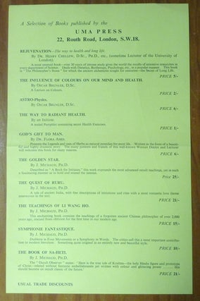 Item #61280 A single Page Printed List of 'A Selection of Books Published by the UMA Press ...'....