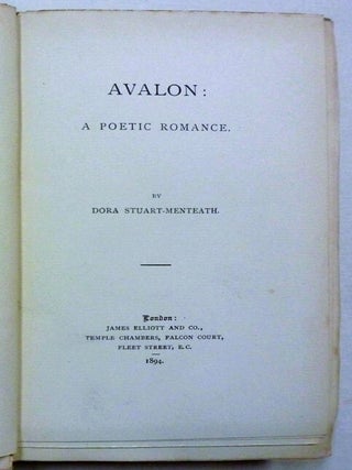 AVALON: A POETIC ROMANCE.