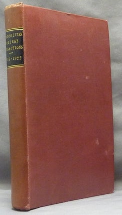 Item #61684 SRIA Metropolitan College, Transactions 1916. W. J. SONGHURST, J. Walter Hobbs,...
