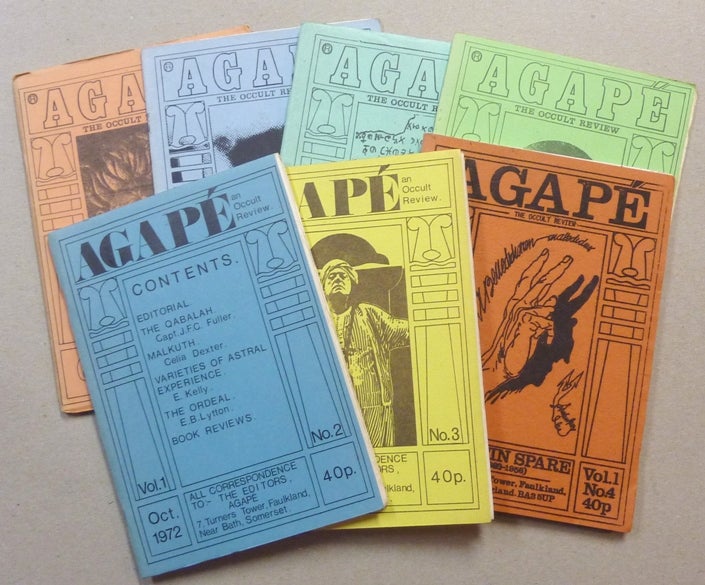 Item #61816 Agapé. The Occult Review. Volume 1, No. 2 - 8 ( Seven issues, complete run, all published ). Aleister: related material CROWLEY, Lionel Snell Kenneth Grant.
