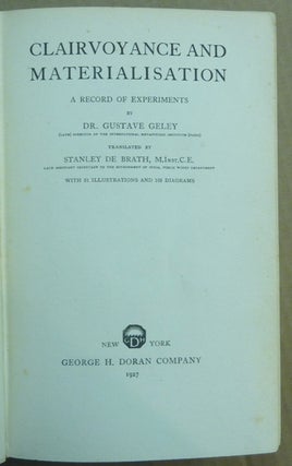 Clairvoyance And Materialisation. A Record Of Experiments [ Materialization ].