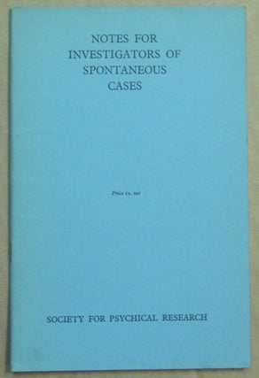 Item #62096 Notes for Investigators of Spontaneous Cases. Guy William LAMBERT, Society for...