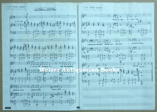 The sheet music for the song "Scarlet Woman" as performed by "Chakra" and released on a 45rpm record with 'The Voice of Aleister Crowley: "Pentagram" & "La Gitana"'.
