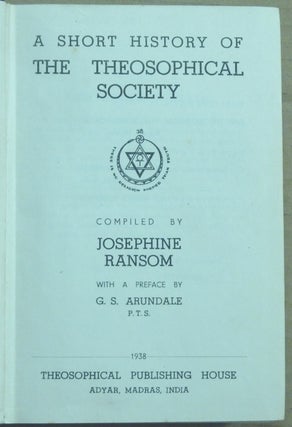 A Short History of the Theosophical Society.