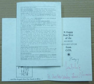 A New Year's Card for January 1, 1986, for the music group Coil, signed by John Balance and Peter "Sleazy" Christopherson.