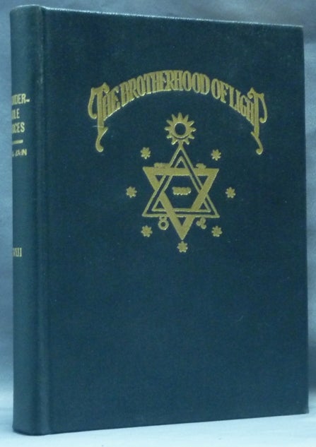 Item #62668 Imponderable Forces. [ Comprising the essays: How to Act Under Adverse Progressed Aspects; Sympathies and Antipathies; Ceremonial Magic; Sorcery and Witchcraft; Ritual and Religion; Press Radio and Billboard; and The Wholesome Pathway ] Vol. XVIII in the series. C. C. ZAIN, Elbert Benjamine.