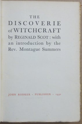 Discoverie of Witchcraft.