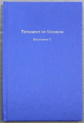 Item #62971 Testament of Solomon: Recension C. Brian - JOHNSON