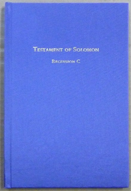 Item #62971 Testament of Solomon: Recension C. Brian - JOHNSON.