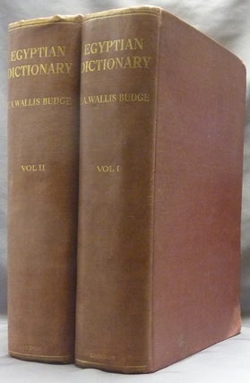 Item #63027 An Egyptian Hieroglyphic Dictionary ( Two volumes ); ( with an Index of English...