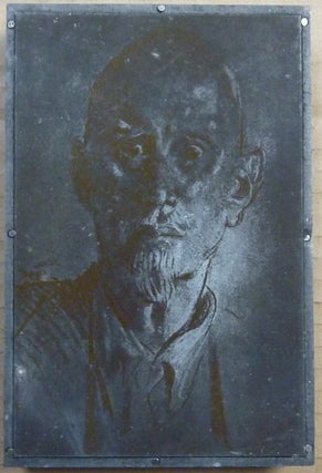 Item #63452 An Original Engraved Metal Printing Plate of an Augustus John portrait of Aleister...