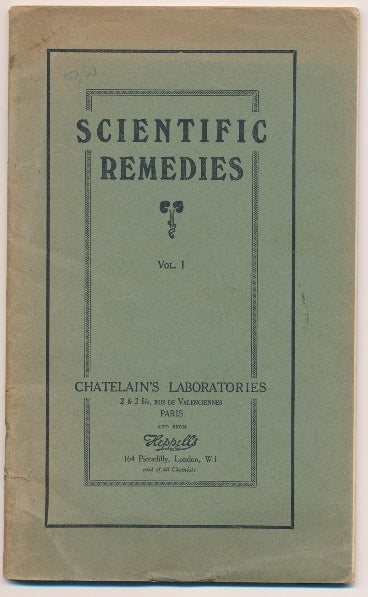 Item #64083 Scientific Remedies. Vol. 1. Alternative Health, J. L. Chatelain's Laboratories CHATELAIN.