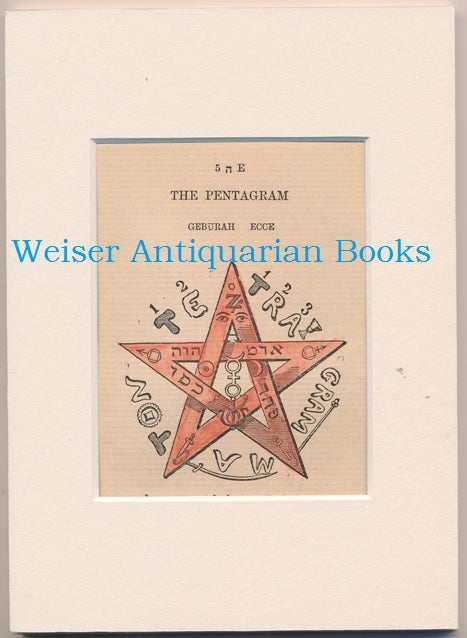 Item #64143 An original hand-coloured, matted, illustration - "The Pentagram of Faust" - from the first English edition of Eliphas Levis' "Transcendental Magic. Its Doctrine and Ritual." Eliphas LEVI.