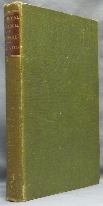Item #64322 Journal of the Society for Psychical Research, Volume VIII. 1897-1898; for Private Circulation among Members and Associates only. Psychical Research.