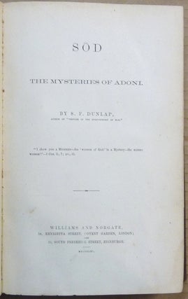 Sod, The Mysteries of Adoni AND Sod, The Son of the Man ( Two Volumes in One ).
