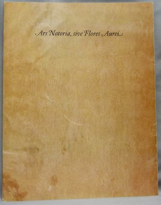 Item #65074 Ars Notoria Sive Flores Aurei. Mellon MS. 1, Yale University. Anonymous, Apollonius...