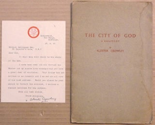 Item #65314 The City of God with a typed, letter, signed, by Crowley to Michael Mellinger....