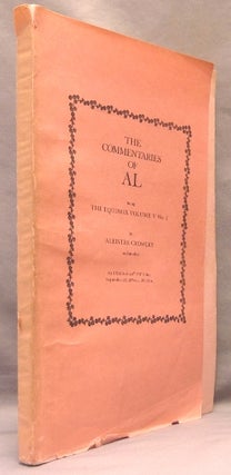 The Commentaries of AL. Being the Equinox Volume V, No. 1.