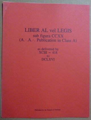 Item #66145 Liber AL vel Legis, sub figura CCXX (A.'. A.'. Publication in Class A) as delivered...