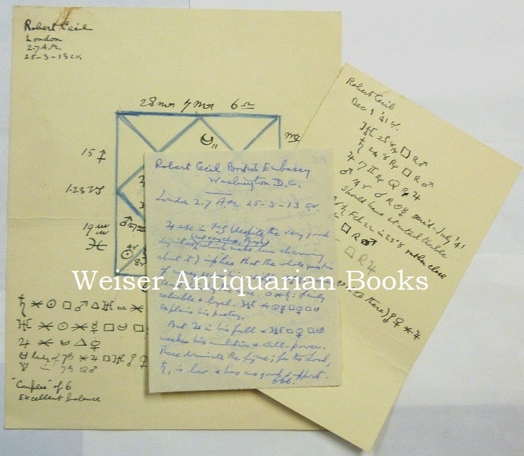 A Handwritten And Drawn Astrological Natal Chart, Delineation and