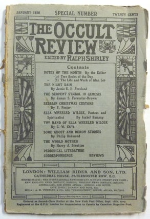 Item #66279 The Occult Review, Vol XXXI, No. I, January 1920. Occult Review, Ralph SHIRLEY,...