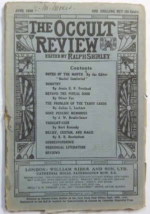 Item #66282 The Occult Review, Vol XXXI, No. 6, June 1920. Includes essays "The Problem of the...