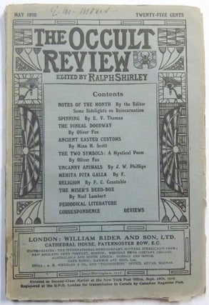 Item #66291 The Occult Review, Vol XXXI, No. 5, May 1920. Occult Review, Ralph SHIRLEY, Effie...