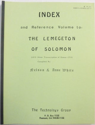 Item #66416 Index and Reference Volume to the Lemegeton of Solomon (1979 White Transcription of...