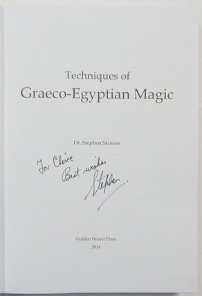Techniques of Graeco-Egyptian Magic.