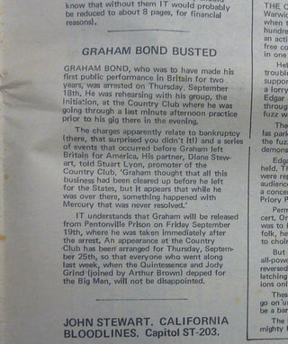 A two page interview with Grahame Bond by Mark Williams in the "Plug & Socket" section of IT (International Times) No. 65, September 26 - October 9, 1969.