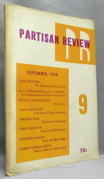 Item #66672 Partisan Review. Volume XV, no. 9. Includes an essay by Richard Ellmann "Black Magic Against White" William PHILLIPS, Philip Rahv, contributor Richard Ellmann, Aleister Crowley related.