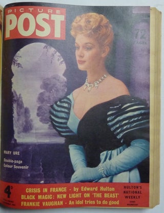 Picture Post, Volume 69. No. 1: October, 1955 - No, 14: December, 1955 ( 14 issues bound in a single hardcover volume ) Includes: 'The Man Who Chose Evil"; "Death at the Abbey" and "New Light on Crowley the Beast, Pt. II"; "Where Does the Devil Get You", by Jenny Nicholson . Also "Crowley the Beast - concluded"'; (letter) "The Evil and The Good"; (letter) "Illusion...' from letter ""Or Reality"; (letter) "Crowley's Gardener" and (letter)"Aleister Crowley"