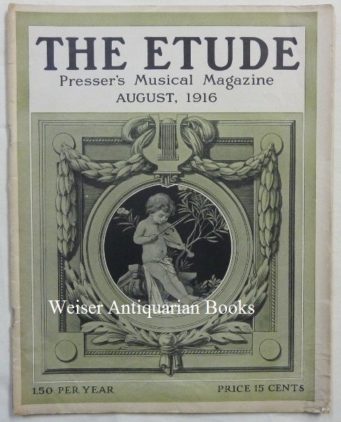 Item #66684 The Etude. Presser's Musical Magazine, August 1916. Aleister CROWLEY, contributes to, Theo. Presser.